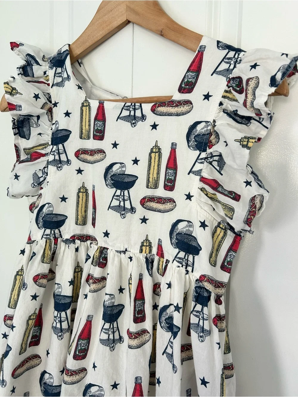 Pink Chicken Elsie Dress Grilling Out print backyard barbecue bbq girls size 10